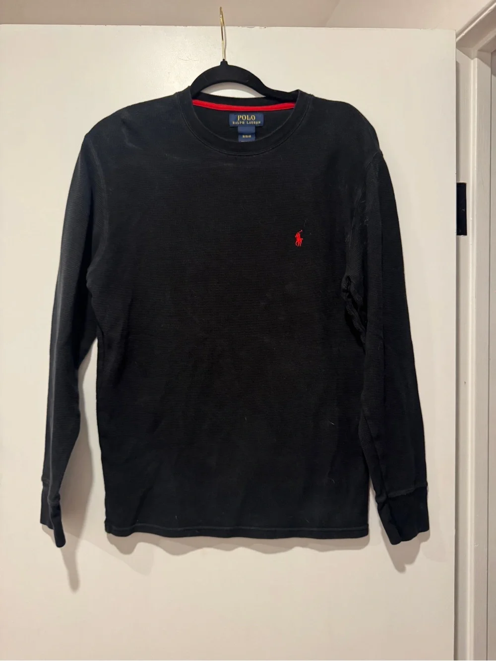 Polo Ralph Lauren Waffle Knit Thermal Shirt | Black | Medium